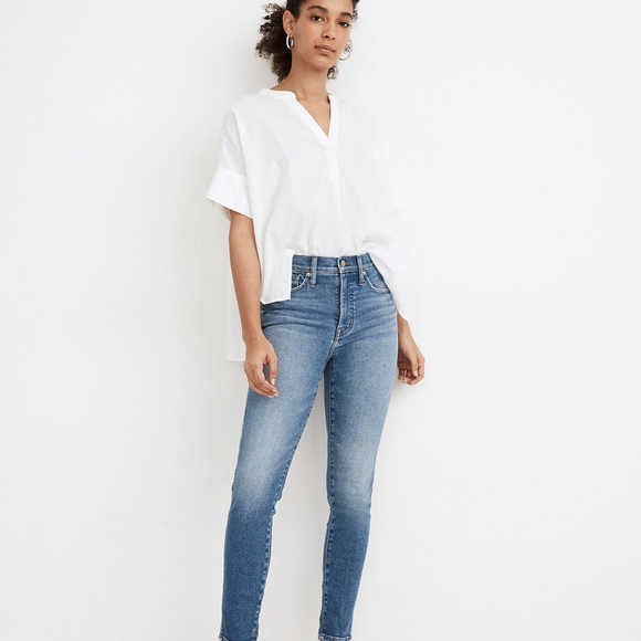 Madewell 10" High-Rise Skinny Crop Jeans in Sheffield Wash Size 28 - Picture 1 of 12